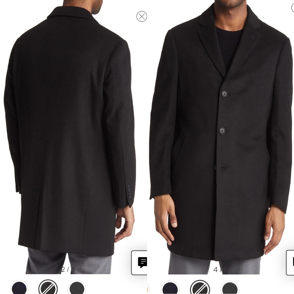 Nordstrom Menswear Wool Cashmere Blend Coat View 2